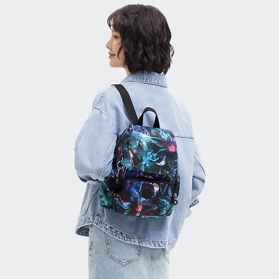 City Zip Mini Printed Backpack, Spectral Orchid, large