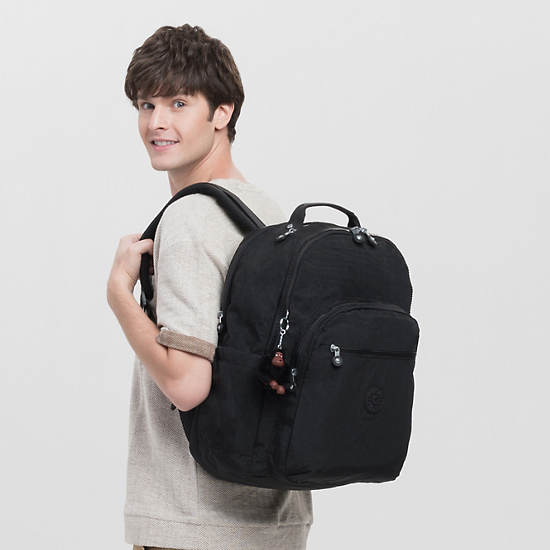 Seoul Extra Large 17" Laptop Backpack, True Black, large
