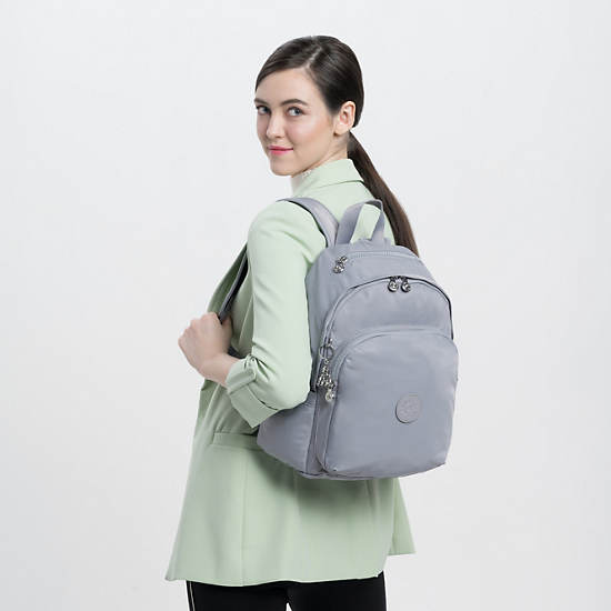 Delia Medium Backpack, Jet Black Satin, large