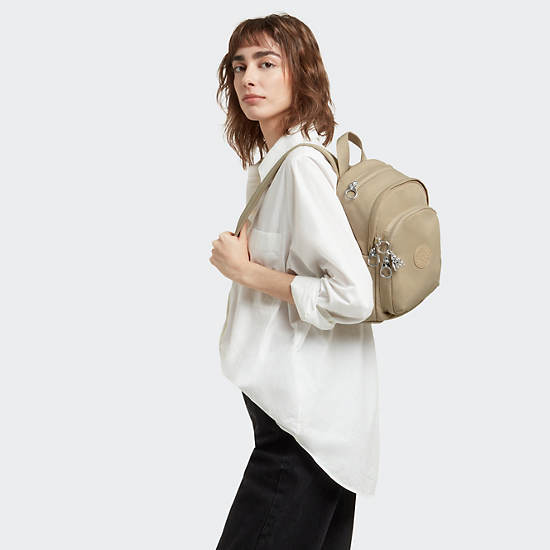 Delia Mini Backpack, Natural Beige, large