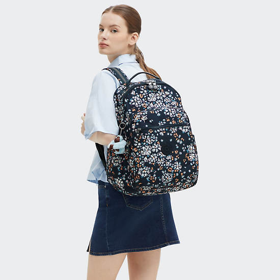 Seoul Large Printed 15" Laptop Backpack, Flower Field, large