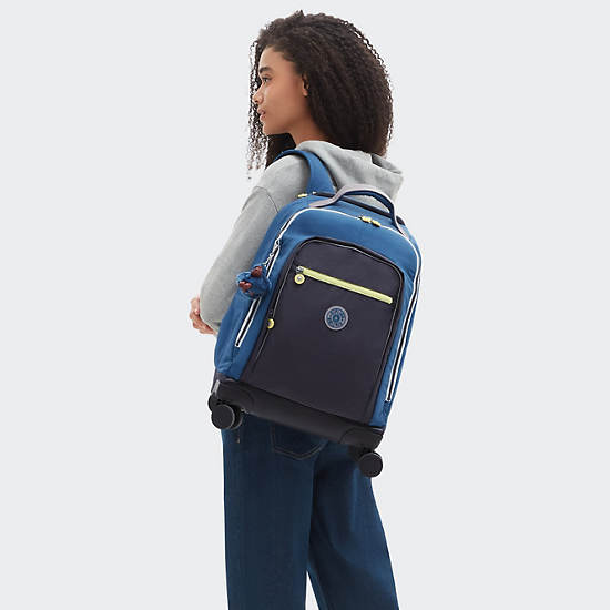 New Zea 15" Laptop Rolling Backpack, Fantasy Blue Block, large