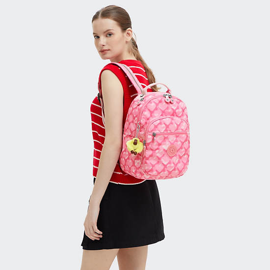 Seoul Small Printed Tablet Backpack, Adorable Hearts, large