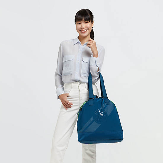 Deepa Shoulder Bag, Moon Blue Metallic, large