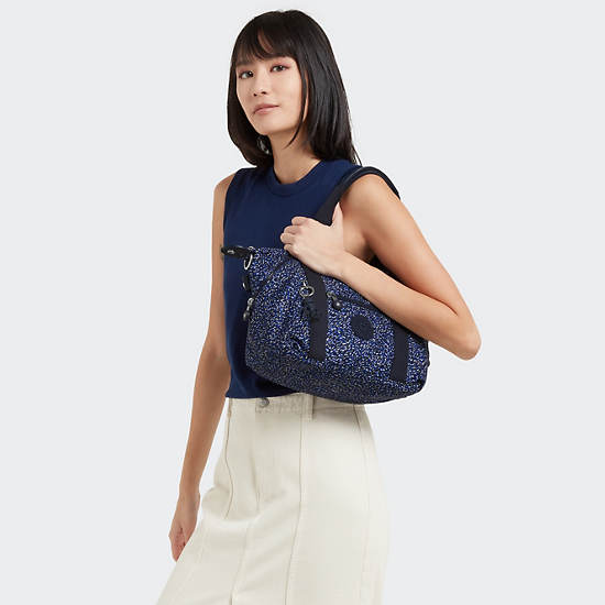 Art Mini Printed Shoulder Bag, Cosmic Navy, large