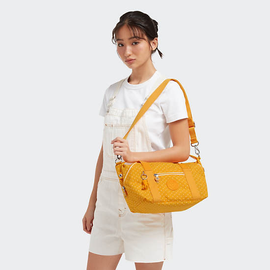 Art Mini Printed Shoulder Bag, Soft Dot Yellow, large
