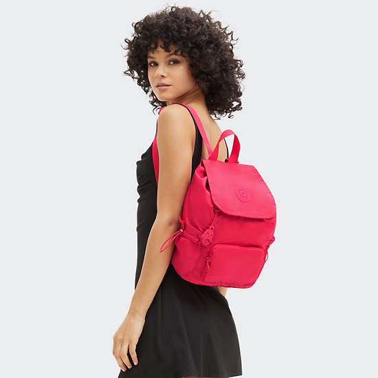 Joetta Smooth Satin Backpack, Simply Fucshia, large