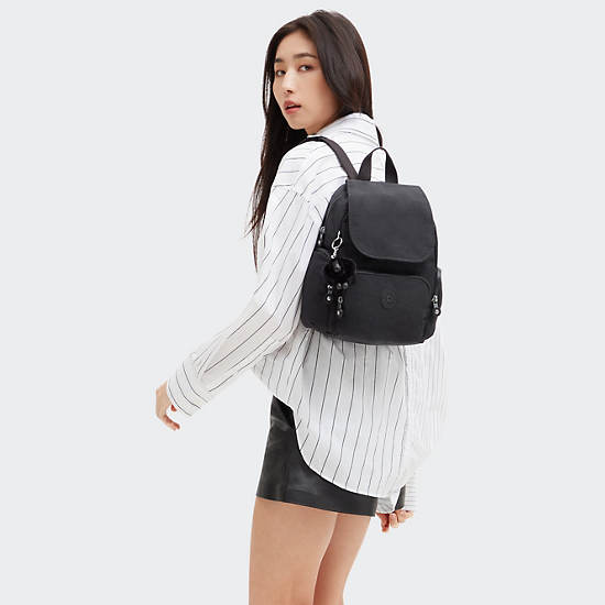 City Zip Mini Backpack, Black Noir, large
