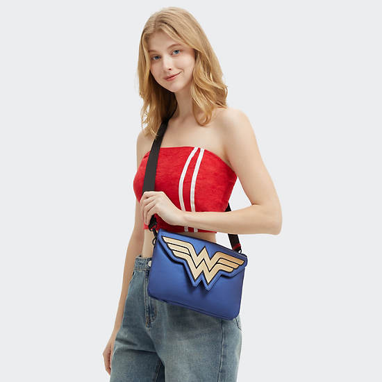 Wonder Woman Riri Lite Flap Crossbody Bag, Imperial Blue Block, large