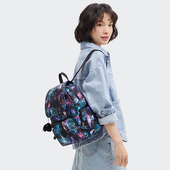 City Zip Small Printed Backpack, Spectral Orchid, large