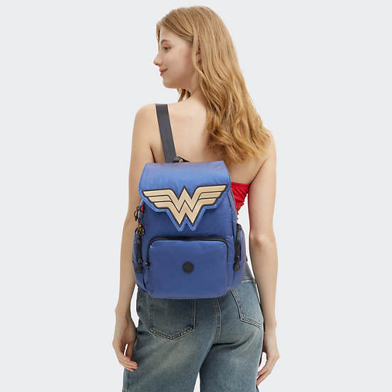 Wonder Woman City Zip Small Backpack, Imperial Blue Block, large