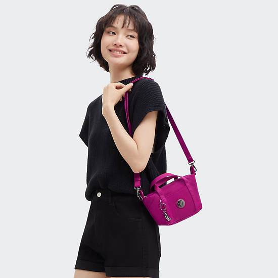 Art Compact Crossbody Bag, Fuchsia Night, large