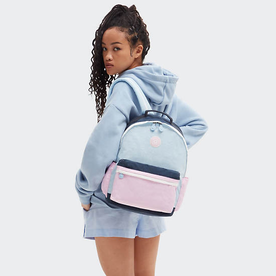 Damien Medium Laptop Backpack, Pink Blue, large