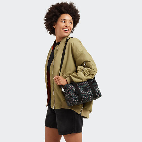 Bina Printed Mini Shoulder Bag, 3D K Print, large Bina Printed Mini Shoulder Bag, 3D K Print, large