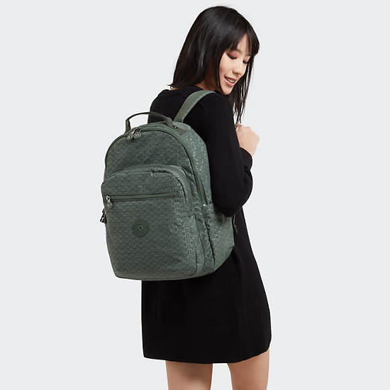 Kipling Seoul Go Large Laptop Backpack in Green