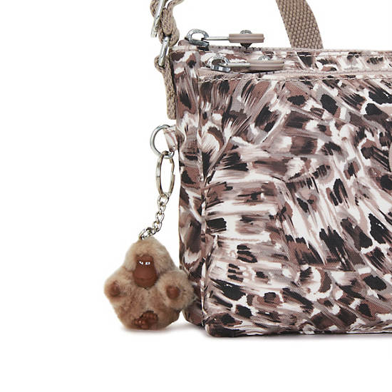Mikaela Printed Crossbody Bag, Leopard Feathers, large Mikaela Printed Crossbody Bag, Leopard Feathers, large