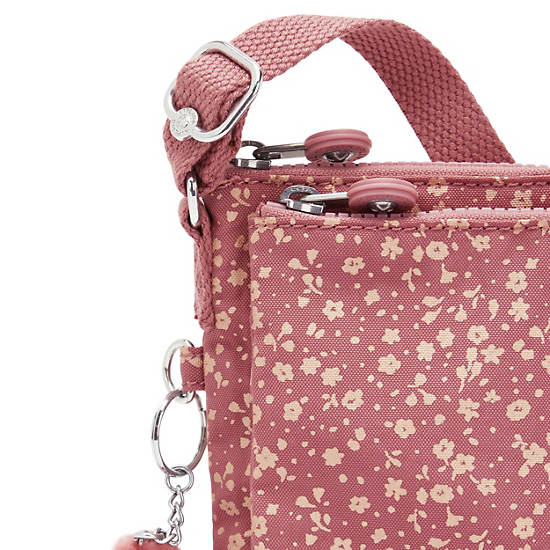 Mikaela Printed Crossbody Bag, Bubbly Flowers Pink, large