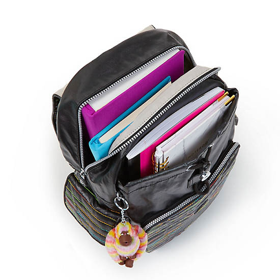 Ravier Medium Metallic Backpack, Enchanted Purple Metallic, large