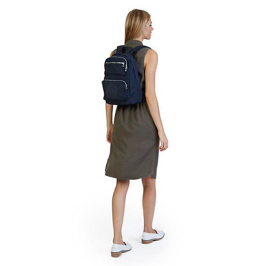 Dawson Small Backpack, Satin Blue, large