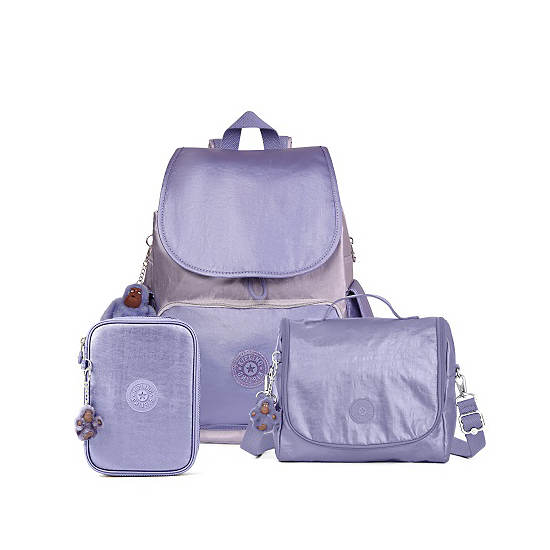 City Pack Metallic Backpack, Wild Indigo, large