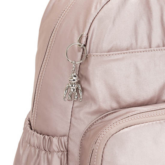 Maisie Metallic Diaper Backpack, Metallic Rose, large