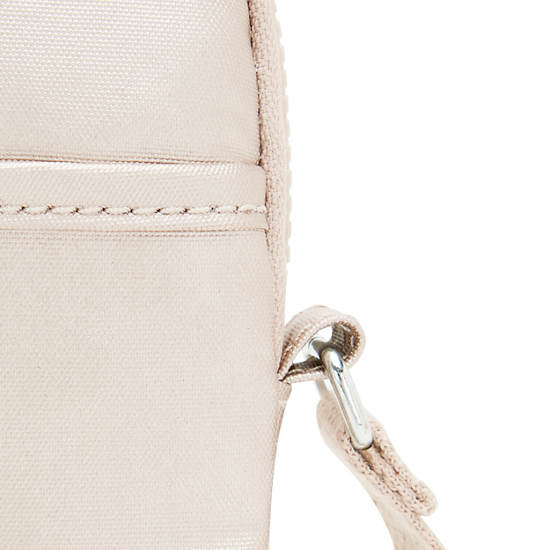 Tally Metallic Crossbody Phone Bag, Quartz Metallic, large