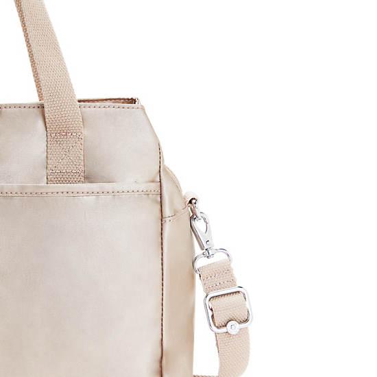 Kenzie Metallic Shoulder Bag, Quartz Metallic, large