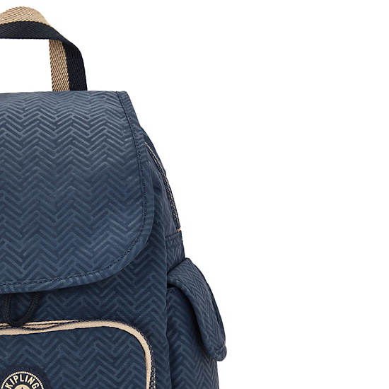 City Pack Mini Printed Backpack, Endless Blue Embossed, large
