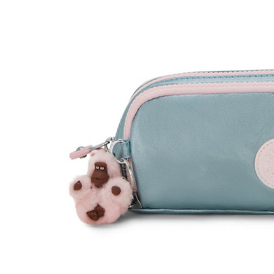 Gitroy Metallic Pencil Case, Fairy Green Metallic, large Gitroy Metallic Pencil Case, Fairy Green Metallic, large