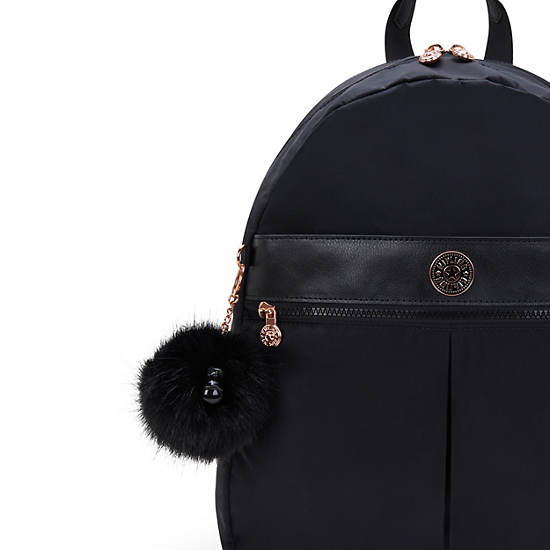 Carla Backpack, Jet Black Satin WK, large