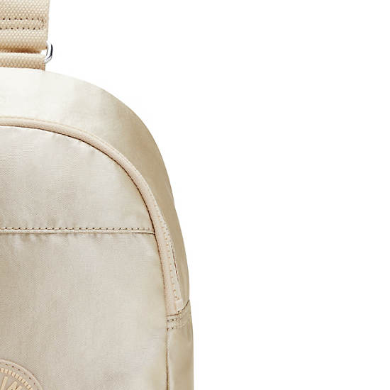 Klynn Metallic Sling Backpack, Starry Gold Metallic, large Klynn Metallic Sling Backpack, Starry Gold Metallic, large