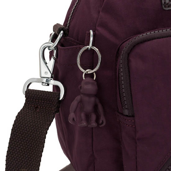 Defea Shoulder Handbag, Dark Plum, large