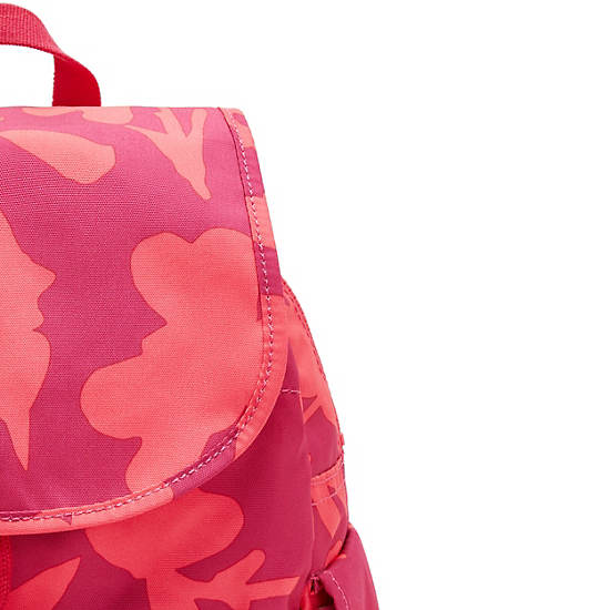 City Pack Small Printed Backpack, Coral Flower, large