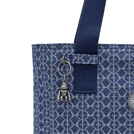 Jowns Printed Denim Tote Bag, Signature Denim, large