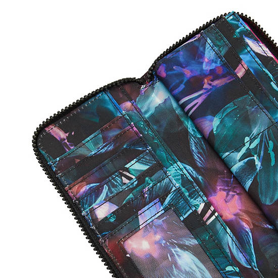 Money World Printed Wallet, Spectral Orchid, large