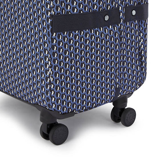 Spontaneous Large Printed Rolling Luggage, 3D K Blue, large