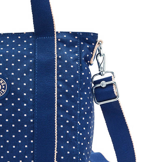 Asseni Mini Printed Tote Bag, Soft Dot Blue, large