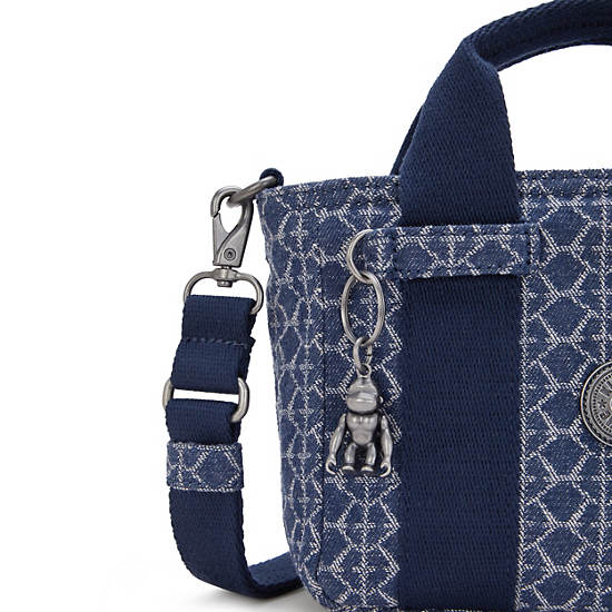 Ritta Mini Printed Denim Shoulder Bag, Signature Denim, large