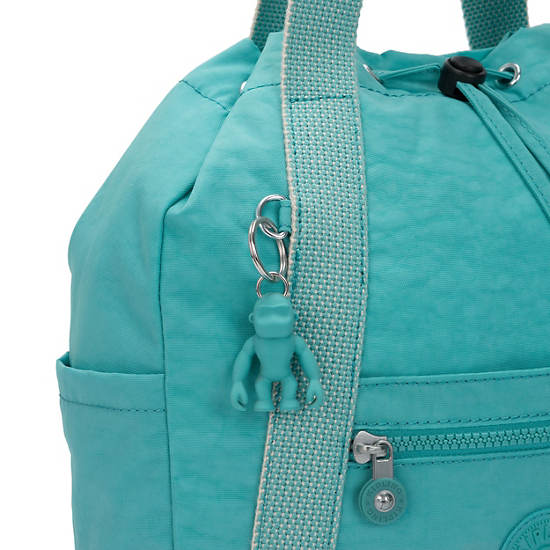Art Small Tote Backpack, Seaglass Blue, large