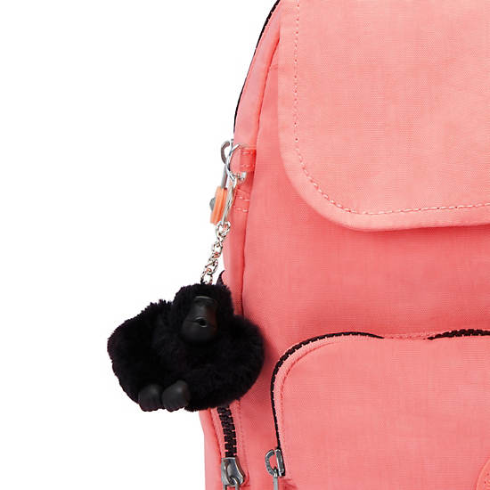 City Zip Small Backpack, Peach Peace, large