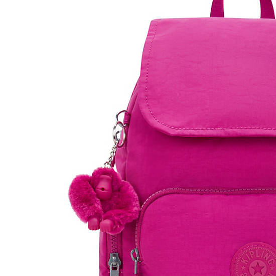 City Zip Small Backpack, Glowing Fuchsia, large