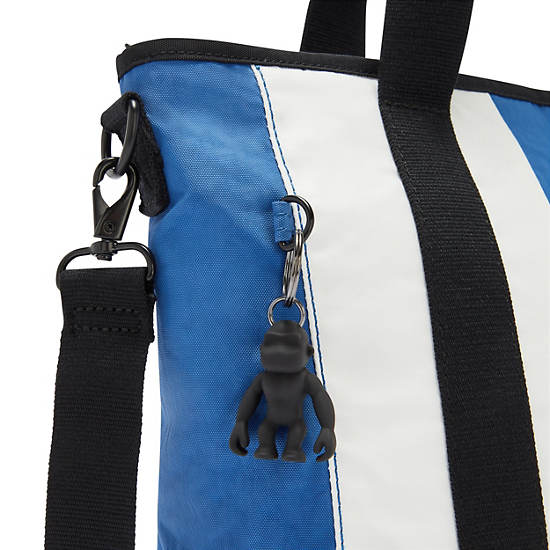 Asseni Small Tote Bag, Satin Blue, large Asseni Small Tote Bag, Satin Blue, large