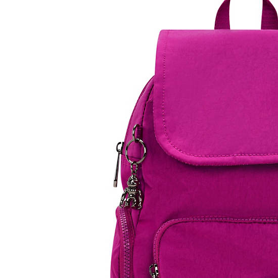 City Zip Small Backpack, Fuchsia Night, large