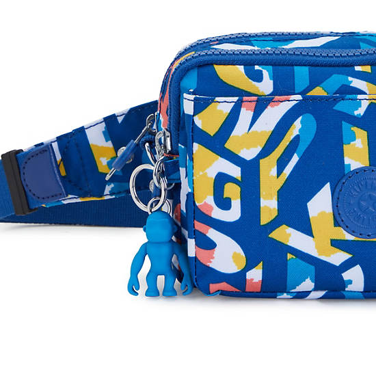 Abanu Multi Printed Convertible Crossbody Bag, Kipling Neon, large