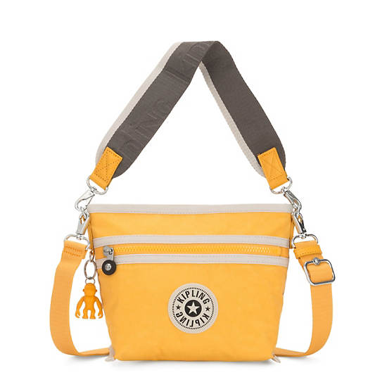 Menta Shoulder Bag, Lemon Glaze Rainbow Zipper, large