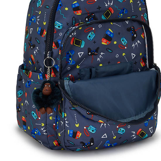Seoul Large Printed 15" Laptop Backpack, Gaming Grey, large Seoul Large Printed 15" Laptop Backpack, Gaming Grey, large