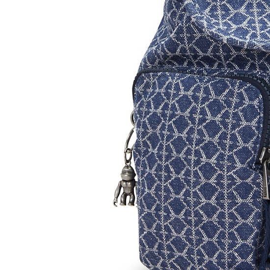 Anto Small Printed Denim Backpack, Signature Denim, large