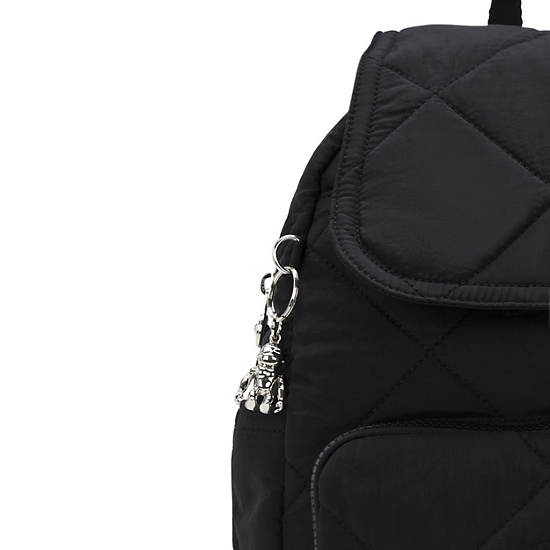 City Pack Small Quilted Backpack, Cosmic Black, large