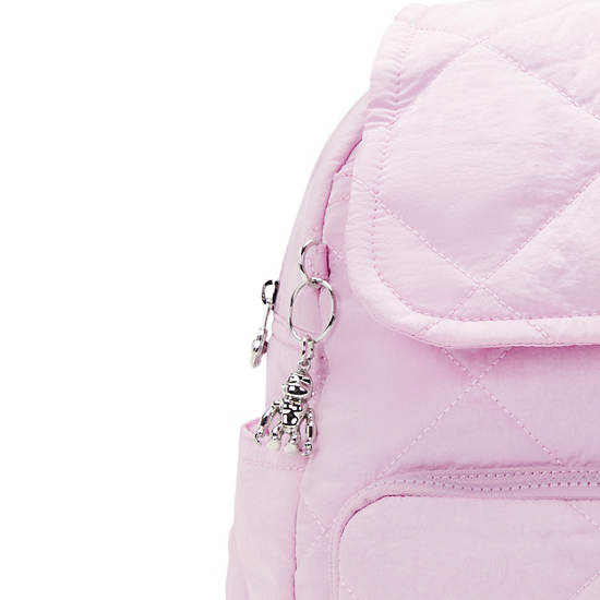City Pack Small Quilted Backpack, Blooming Pink, large