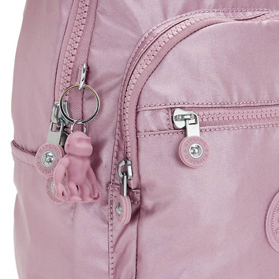 Seoul Small Metallic Tablet Backpack, Posey Pink Metallic, large